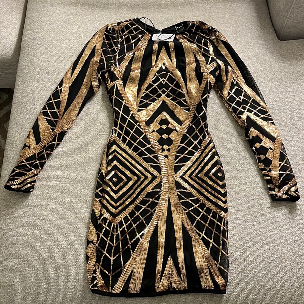 Gold bodycon dress